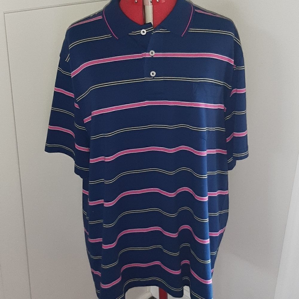Saddlebred Mens XL blue striped shirt. NWOT.